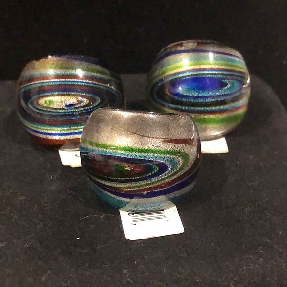 Women’s Hand Blown Glass Rings Sizes 6- 7 - Picture 3 of 9